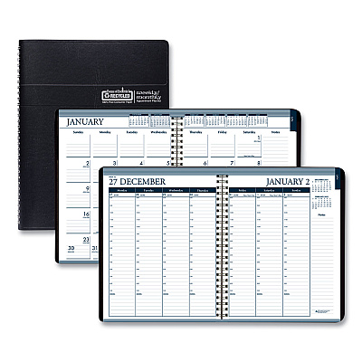 House of Doolittle Recycled Wirebound Weekly/Monthly Planner, 11 x 8.5, Black Cover, 12-Month (Jan to Dec): 2023 (28302)