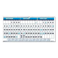 House of Doolittle Recycled Three-Month Format Wall Calendar, Horizontal Orientation, 17 x 8, White Sheets, 14-Month (Dec to Jan): 2022 to 2024 (3647)