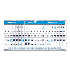 House of Doolittle Recycled Three-Month Format Wall Calendar, Horizontal Orientation, 23.5 x 12, White Sheets, 14-Month (Dec-Jan): 2022-2024 (3648)