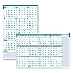 House of Doolittle Express Track Recycled Reversible/Erasable Yearly Wall Calendar, 24 x 37, White/Teal Sheets, 12-Month (Jan to Dec): 2023 (392)