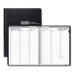 House of Doolittle Recycled Professional Weekly Planner, 15-Minute Appts, 11 x 8.5, Black Wirebound Soft Cover, 24-Month (Jan-Dec): 2022-2023 (272002)