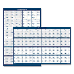 House of Doolittle Reversible/Erasable 2 Year Wall Calendar, 24 x 37, Light Blue/Blue/White Sheets, 24-Month (Jan to Dec): 2023 to 2024 (3964)