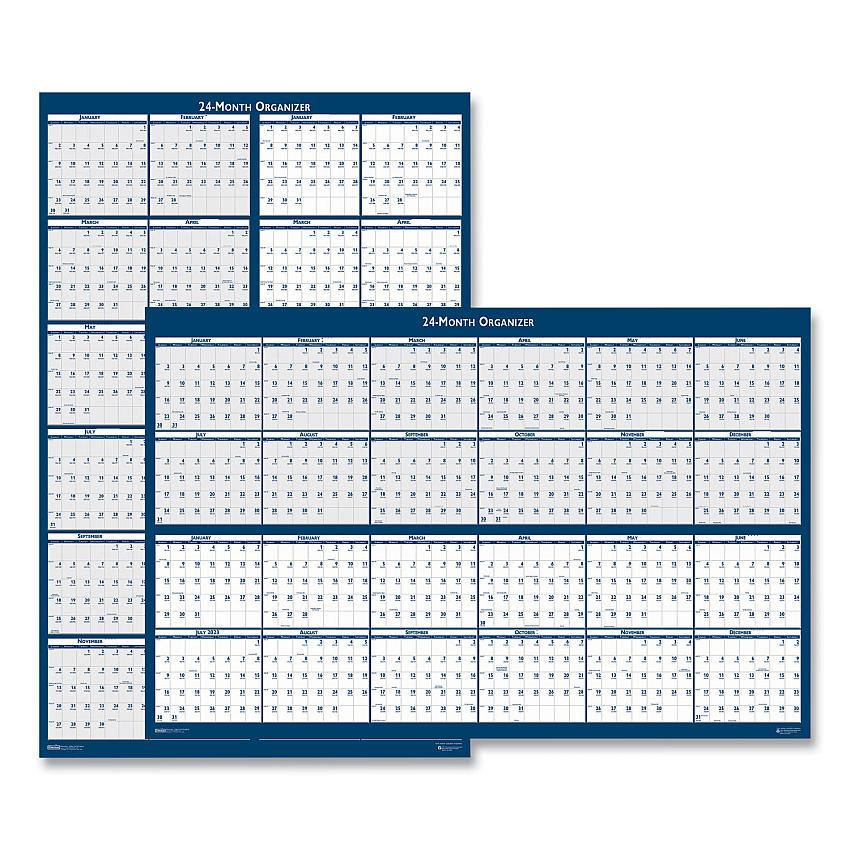 House of Doolittle Reversible/Erasable 2 Year Wall Calendar, 24 x 37, Light Blue/Blue/White Sheets, 24-Month (Jan to Dec): 2023 to 2024 (3964)