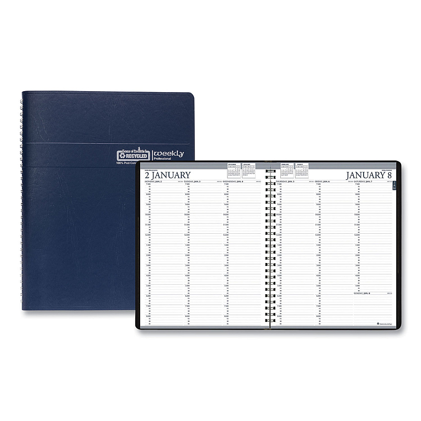 House of Doolittle Recycled Professional Weekly Planner, 15-Minute Appts, 11 x 8.5, Blue Wirebound Soft Cover, 12-Month (Jan to Dec): 2023 (27207)