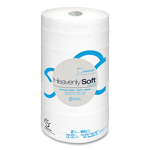 Papernet Heavenly Soft Kitchen Paper Towel, Special, 2-Ply, 8 x 11, White, 60/Roll, 30 Rolls/Carton (410131)