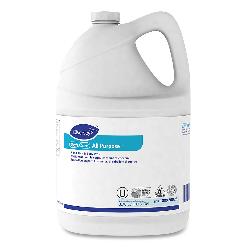 Diversey Soft Care All Purpose Liquid, Gentle Floral, 1 gal Bottle, 4/Carton (100920026)