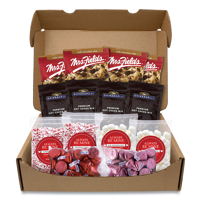 Snack Box Pros Always Be Mine Valentine's Day Box, Cocoa/Marshmallows/Candy/Cookies, 5 lb Box (70000119)
