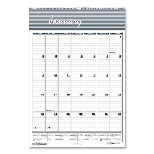 House of Doolittle Bar Harbor Recycled Wirebound Monthly Wall Calendar, 15.5 x 22, White/Blue/Gray Sheets, 12-Month (Jan-Dec): 2023 (333)