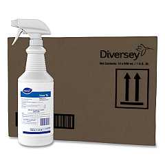 Diversey Virex TB Disinfectant Cleaner, Lemon Scent, Liquid, 32 oz Bottle, 12/Carton (04743)