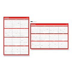 Universal Erasable Wall Calendar, 24 x 36, White/Red Sheets, 12-Month (Jan to Dec): 2023 (UNV71004)