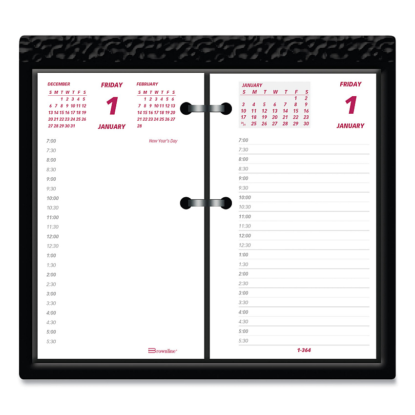 Brownline Daily Calendar Pad Refill, 6 x 3.5, White/Burgundy/Gray Sheets, 2023 (C2R)