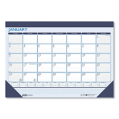 House of Doolittle Recycled Contempo Desk Pad Calendar, 18.5 x 13, White/Blue Sheets, Black Binding, Black Corners, 12-Month (Jan to Dec): 2023 (1516)