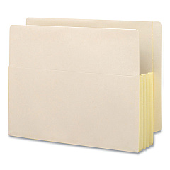 Smead Manila End Tab File Pockets with Tyvek-Lined Gussets, 3.5" Expansion, Letter Size, Manila, 10/Box (75164)