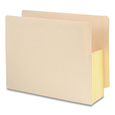 Smead Manila End Tab File Pockets with Tyvek-Lined Gussets, 5.25" Expansion, Letter Size, Manila, 10/Box (75174)