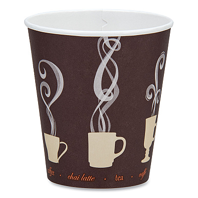 SOLO Thermoguard Insulated Paper Hot Cups, 12 oz, Steam Print, 600/Carton (DWTG12ST)