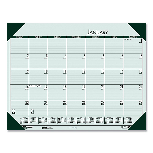 House of Doolittle EcoTones Recycled Monthly Desk Pad Calendar, 22 x 17, Green-Tint/Woodland Green Sheets/Corners, 12-Month (Jan to Dec): 2023 (12471)