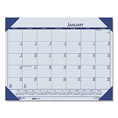 House of Doolittle EcoTones Recycled Monthly Desk Pad Calendar, 22 x 17, Ocean Blue Sheets/Corners, Black Binding, 12-Month (Jan-Dec): 2023 (12440)