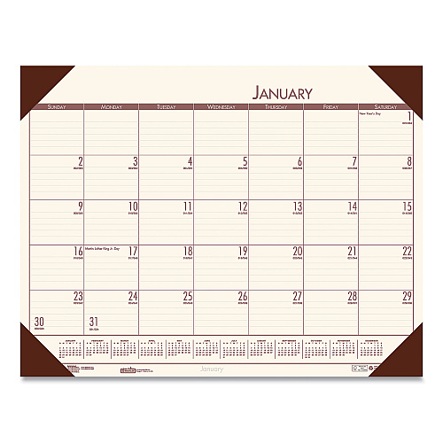 House of Doolittle EcoTones Recycled Monthly Desk Pad Calendar, 22 x 17, Moonlight Cream Sheets, Brown Corners, 12-Month (Jan to Dec): 2023 (12441)