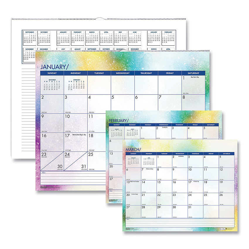 House of Doolittle Recycled Cosmos Wall Calendar, Cosmos Artwork, 14.88 x 12, White/Blue/Multicolor Sheets, 12-Month (Jan to Dec): 2023 (3459)