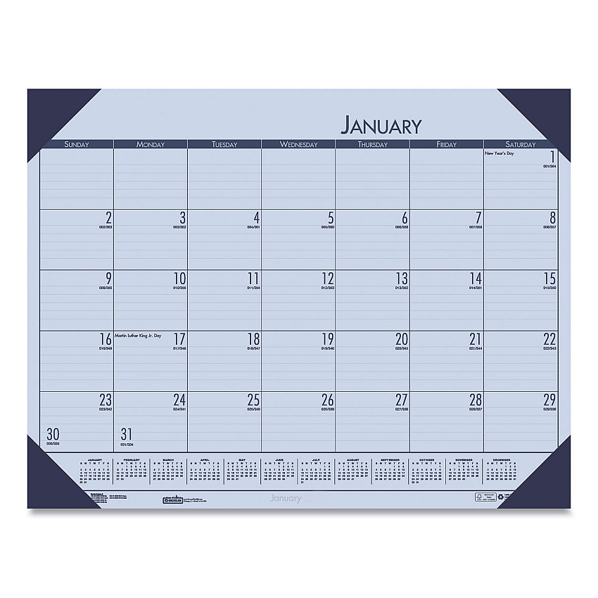 House of Doolittle EcoTones Recycled Monthly Desk Pad Calendar, 22 x 17, Sunset Orchid Sheets, Cordovan Corners, 12-Month (Jan to Dec): 2023 (12473)