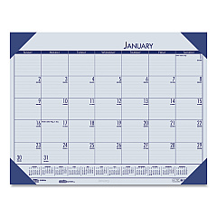 House of Doolittle EcoTones Recycled Monthly Desk Pad Calendar, 18.5 x 13, Ocean Blue Sheets/Corners, Black Binding, 12-Month (Jan to Dec): 2023 (124640)
