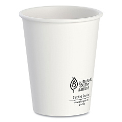 SOLO Thermoguard Insulated Paper Hot Cups, 8 oz, White Sustainable Forest Print, 1,000/Carton (DWTG8WCT)