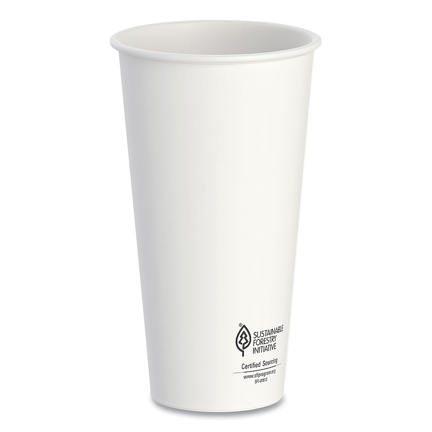 SOLO Thermoguard Insulated Paper Hot Cups, 20 oz, White Sustainable Forest Print, 600/Carton (DWTG20W)