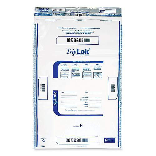 TripLOK Deposit Bag, Plastic, 12 x 16, Clear, 100/Pack (585040)