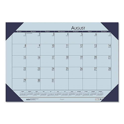 House of Doolittle EcoTones Recycled Academic Desk Pad Calendar, 18.5 x 13, Orchid Sheets, Cordovan Corners, 12-Month (Aug-July): 2022-2023 (012573)