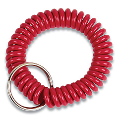 CONTROLTEK Wrist Key Coil Key Organizers, Red, 12/Pack (565123)