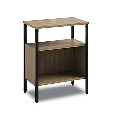 Safco Simple Storage, Two-Shelf, 23.5w x 14d x 29.6h, Walnut (5507BLWL)