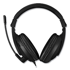 Adesso Xtream H5U Stereo Multimedia Headset with Mic, Binaural Over the Head, Black