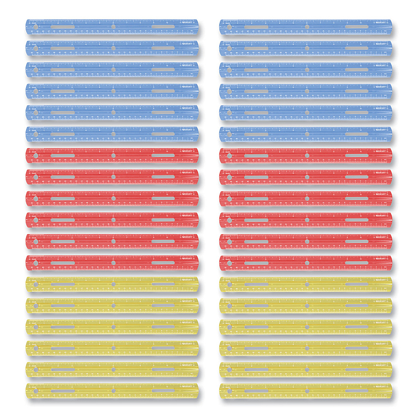 Westcott Plastic Ruler, Standard/Metric, 12" (30 cm) Long, Assorted Translucent Colors (17722)