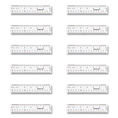 Westcott Clear Flexible Acrylic Ruler, Standard/Metric, 6" (15 cm) Long, Clear, 12/Box (17723)