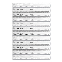 Westcott Non-Shatter Flexible Ruler, Standard/Metric, 12" (30 cm) Long, Plastic, Clear, 12/Box (17725)
