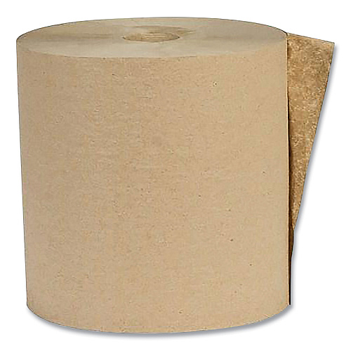 Eco Green Recycled Hardwound Paper Towels, 1-Ply, 1.6 Core, 7.88 x 800 ft, Kraft, 6 Rolls/Carton (APVEK80166)