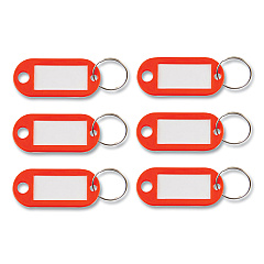 Advantus Key Tags Label Window, 0.88 x 0.19 x 2, Red, 6/Pack (KEY98018)