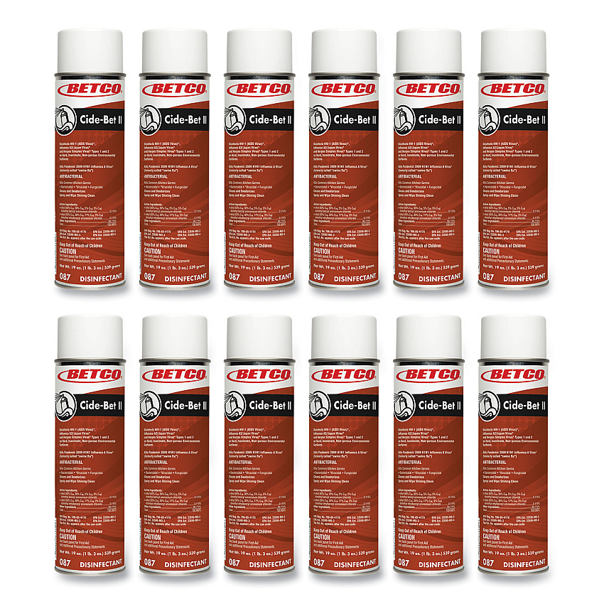 Betco Cide-Bet II Aerosol Disinfectant Spray, Floral Scent, 19 oz Aerosol Spray, 12/Carton (0872300)
