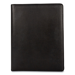 Bond Street Faux-Leather Padfolio with Solar Calculator, 9 x 12 Pad, 9.75 x 12.5, Black (5040BSBLACK)