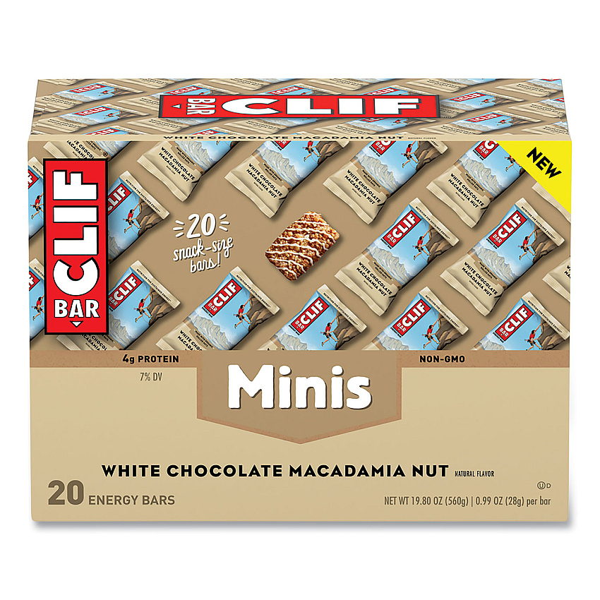 CLIF Bar Energy Bar Minis, White Chocolate Macadamia Nut, 1 oz, 20/Box (CCC37295)