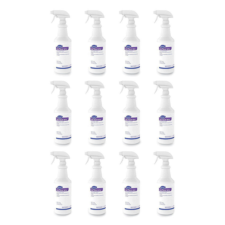 Diversey Lite Touch CRT and Plexiglas Cleaner, 32 oz Spray Bottle, 12/Carton (03970)