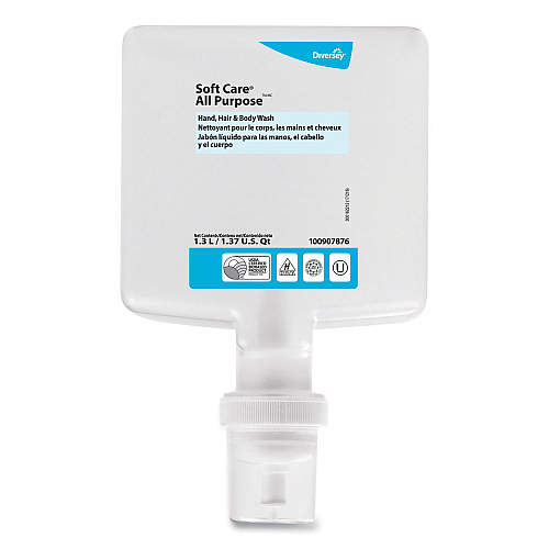 Diversey Soft Care All Purpose Hand, Hair and Body, Lemon Tea Splash, 1.3 L Cartridge, 6/Carton (100907876)