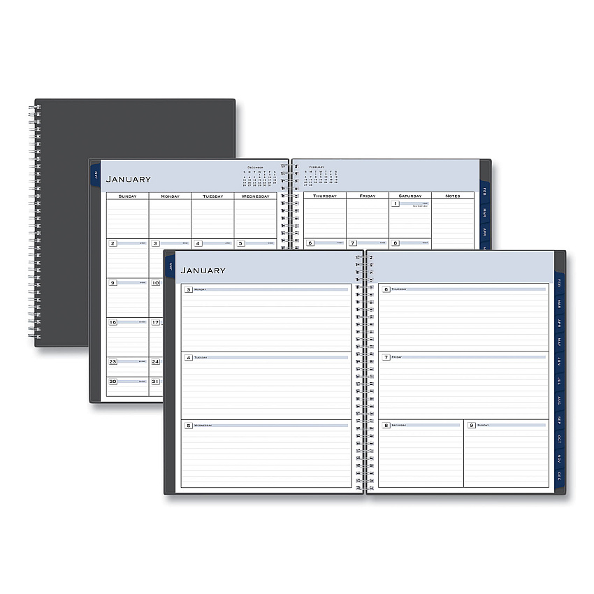 Blue Sky Passages Weekly/Monthly Planner, 11 x 8.5, Charcoal Cover, 12-Month (Jan to Dec): 2023 (100008)