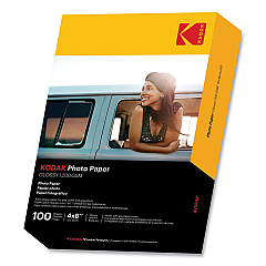 Kodak Photo Paper, 8 mil, 4 x 6, Glossy White, 100/Pack (41180)
