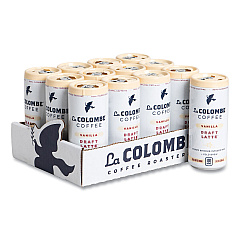 La Colombe Cold Brew Draft Latte, Vanilla, 9 oz Can, 12/Carton (LCT00002)