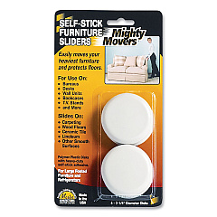 Master Caster Mighty Movers Self-Stick Furniture Sliders, Round, 2.25" Diameter, Beige, 4/Pack (87003)