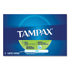 Tampax Cardboard Applicator Tampons, Super, 10/Box (31409)