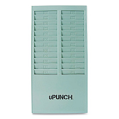 uPunch Time Card Rack, 24 Pockets, Gray (HNTCR24)