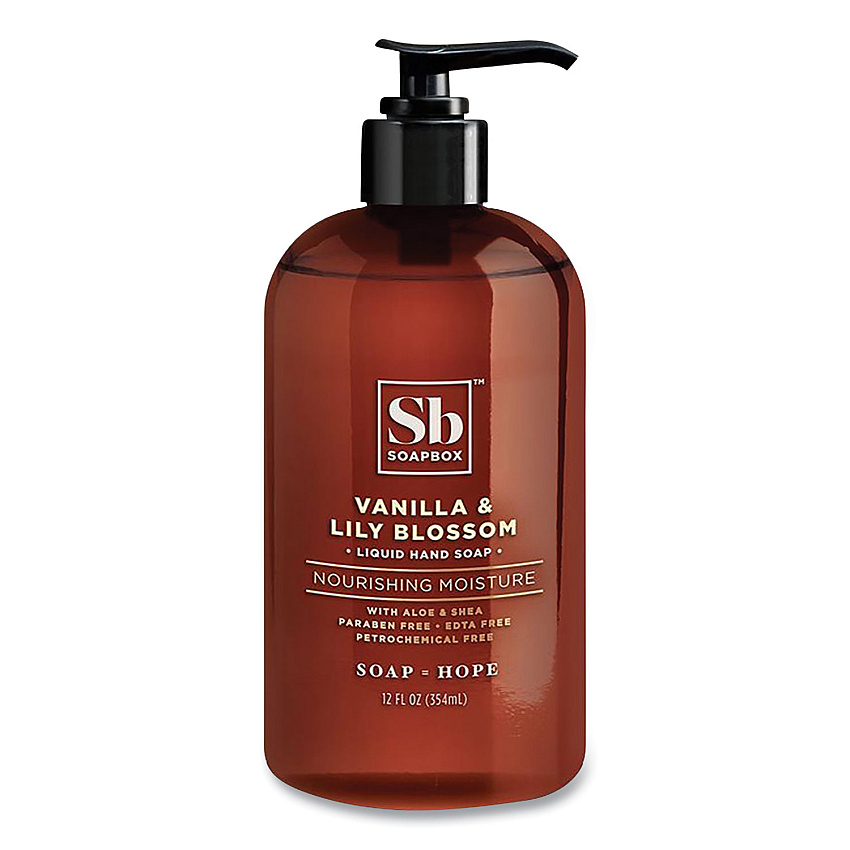 Soapbox Hand Soap, Vanilla and Lily Blossom, 12 oz Pump Bottle, 3/Box (00679BX)