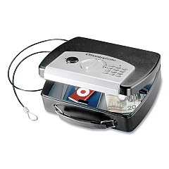Sentry Safe P008E Portable Electronic Security Safe, 0.08 cu ft, 10 x 7.9 x 2.9, Black/Silver